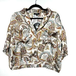 Mittoshop NWT Annabelle Paisley Button Down Shirt H30
